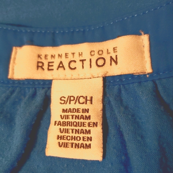 KENNETH COLE REACTION Dressy Sleeveless Blouse Top, Women's P/S, Bright Blue - Picture 3 of 4